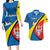 Lithuania Kaunas County Couples Matching Long Sleeve Bodycon Dress and Hawaiian Shirt Kauno Apskritis Coat of Arms