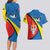 Lithuania Kaunas County Couples Matching Long Sleeve Bodycon Dress and Hawaiian Shirt Kauno Apskritis Coat of Arms