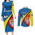 Lithuania Kaunas County Couples Matching Long Sleeve Bodycon Dress and Long Sleeve Button Shirt Kauno Apskritis Coat of Arms