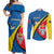 Lithuania Kaunas County Couples Matching Off Shoulder Maxi Dress and Long Sleeve Button Shirt Kauno Apskritis Coat of Arms