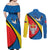 Lithuania Kaunas County Couples Matching Off Shoulder Maxi Dress and Long Sleeve Button Shirt Kauno Apskritis Coat of Arms