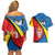 Lithuania Kaunas County Couples Matching Off Shoulder Short Dress and Hawaiian Shirt Kauno Apskritis Coat of Arms