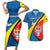 Lithuania Kaunas County Couples Matching Short Sleeve Bodycon Dress and Hawaiian Shirt Kauno Apskritis Coat of Arms