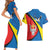 Lithuania Kaunas County Couples Matching Short Sleeve Bodycon Dress and Hawaiian Shirt Kauno Apskritis Coat of Arms