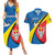 Lithuania Kaunas County Couples Matching Summer Maxi Dress and Hawaiian Shirt Kauno Apskritis Coat of Arms