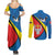 Lithuania Kaunas County Couples Matching Summer Maxi Dress and Long Sleeve Button Shirt Kauno Apskritis Coat of Arms