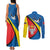 Lithuania Kaunas County Couples Matching Tank Maxi Dress and Long Sleeve Button Shirt Kauno Apskritis Coat of Arms