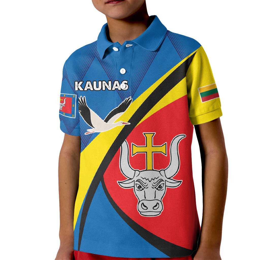 Lithuania Kaunas County Kid Polo Shirt Kauno Apskritis Coat of Arms