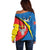 Lithuania Kaunas County Off Shoulder Sweater Kauno Apskritis Coat of Arms