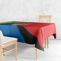 Kaunas coat of arms tablecloth corner with red edge and black diagonal stripe