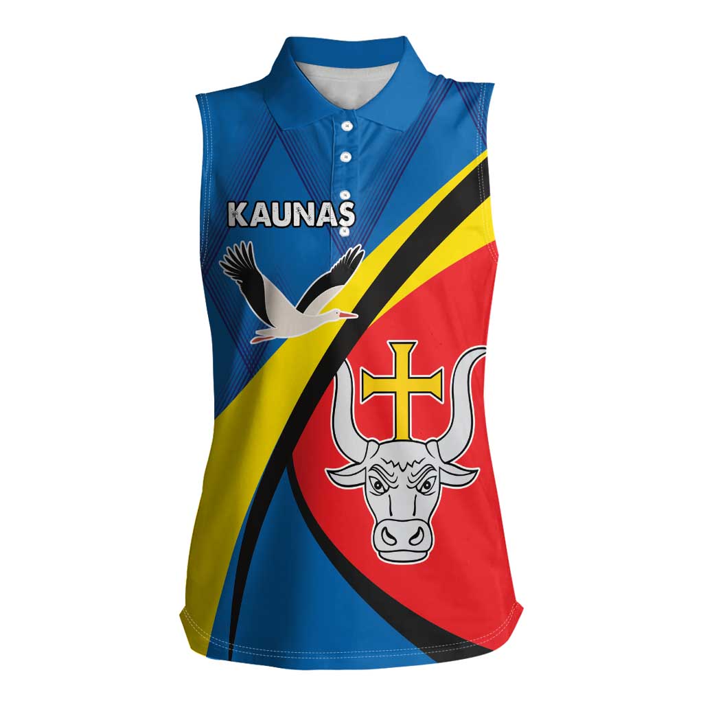 Lithuania Kaunas County Women Sleeveless Polo Shirt Kauno Apskritis Coat of Arms LT17 - Wonder Print Shop