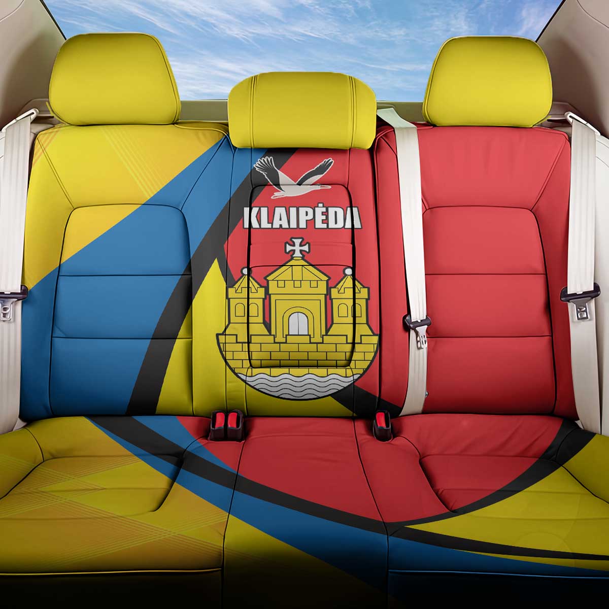 Lithuania Klaipeda Country Back Car Seat Cover Klaipedos Apskritis Coat of Arms