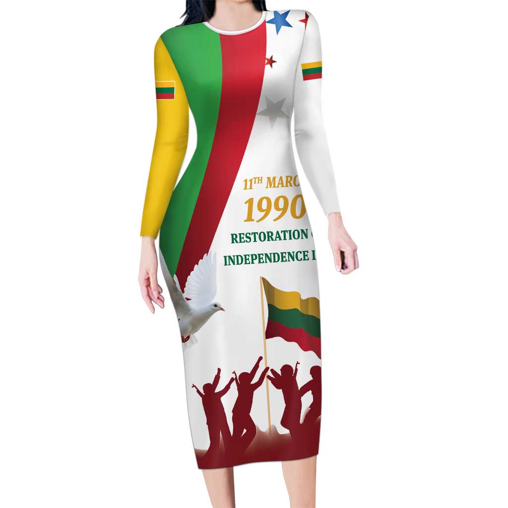 Lithuania Restoration of Independence Day Long Sleeve Bodycon Dress 11th March 1990