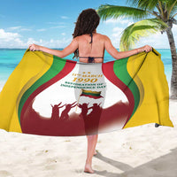 Independence Day 1990 printed sarong with flag stripes and wrap-style design
