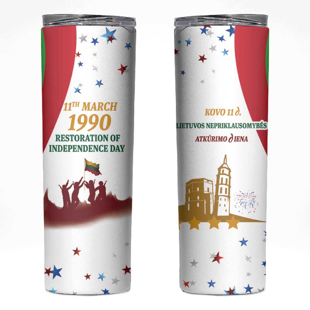 Lithuania Restoration of Independence Day Skinny Tumbler 11th March 1990 LT17 - Wonder Print Shop