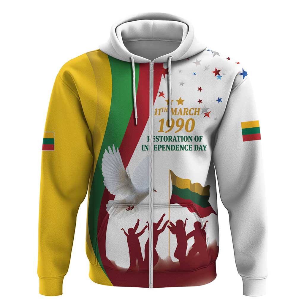 Lithuania Restoration of Independence Day Zip Hoodie 11th March 1990 LT17 - Wonder Print Shop