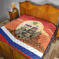 Personalized Russia Day 12th June Quilt Red Square Moscow