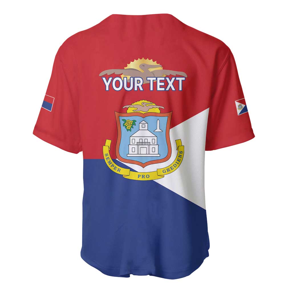 Personalized Sint Maarten Flag day Baseball Jersey Semper progrediens Flag Style