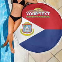 Personalized Sint Maarten Flag day Beach Blanket Semper progrediens Flag Style
