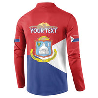 Personalized Sint Maarten Flag day Button Sweatshirt Semper progrediens Flag Style