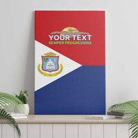 Personalized Sint Maarten Flag day Canvas Wall Art Semper progrediens Flag Style