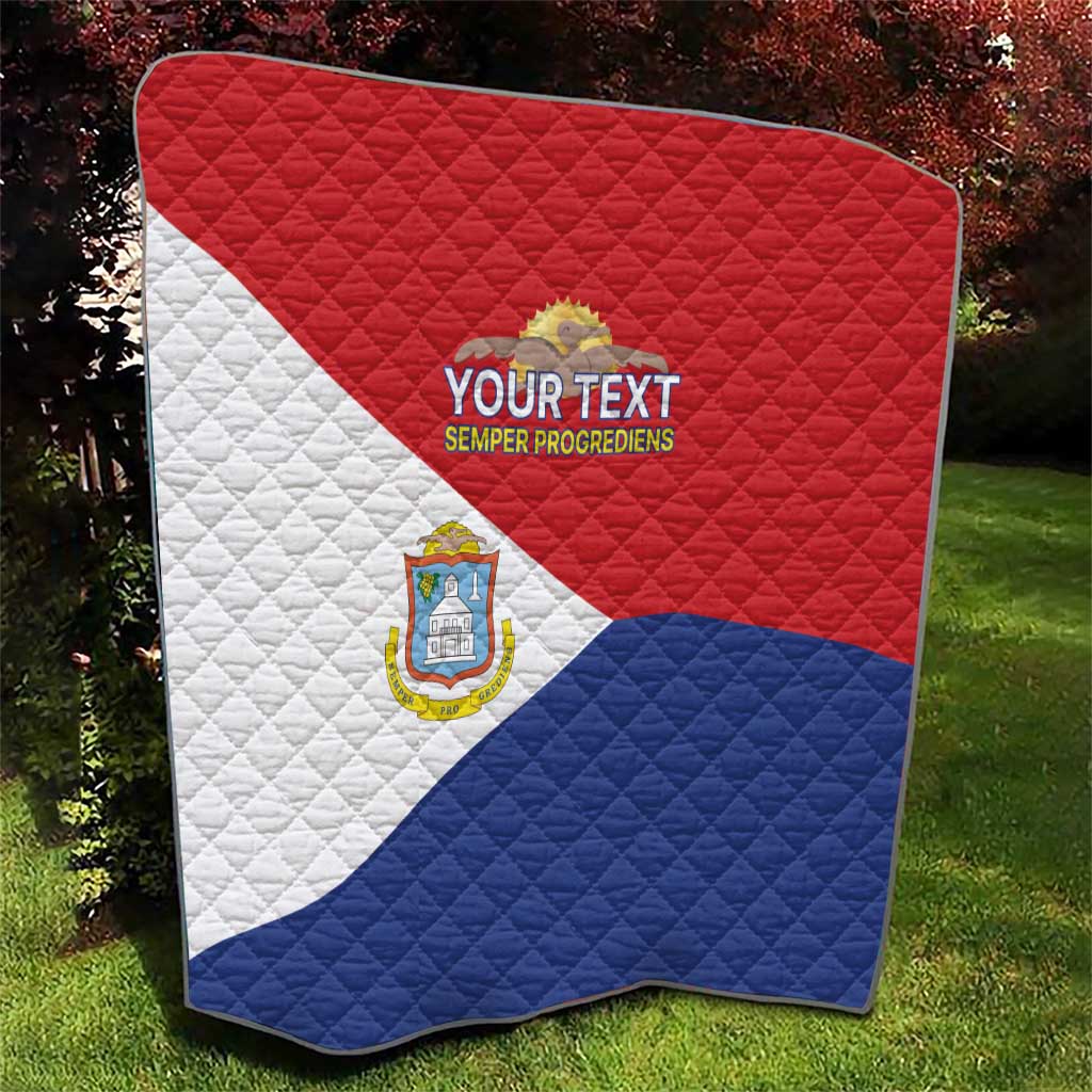 Personalized Sint Maarten Flag day Quilt Semper progrediens Flag Style