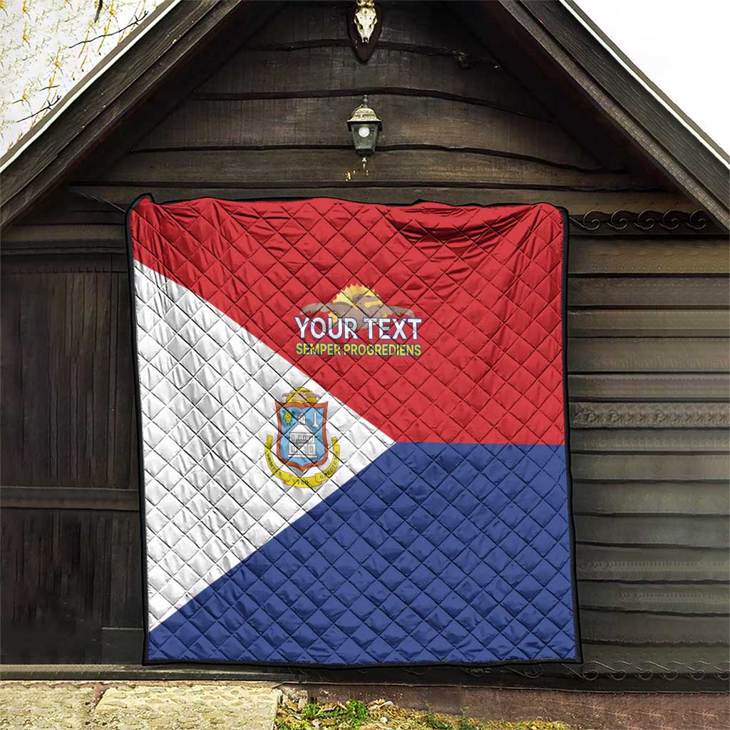Personalized Sint Maarten Flag day Quilt Semper progrediens Flag Style