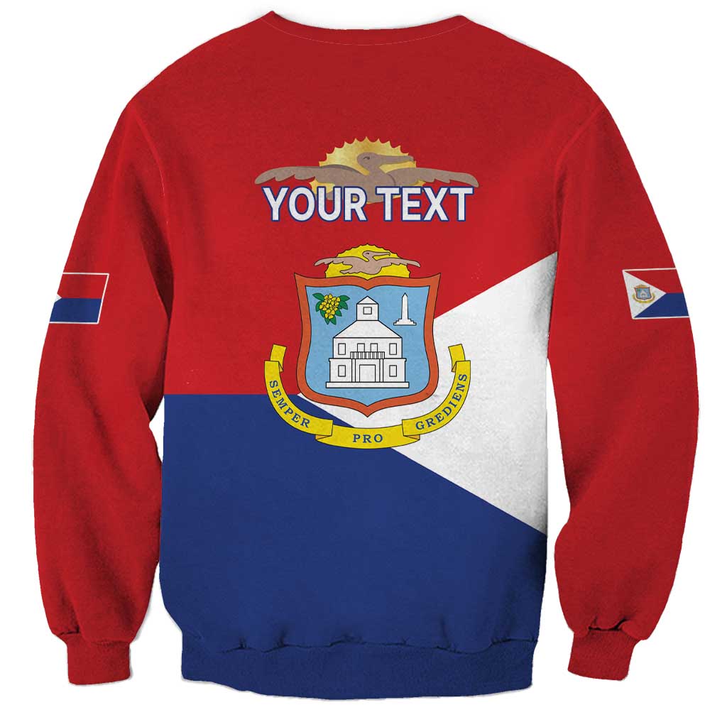 Personalized Sint Maarten Flag day Sweatshirt Semper progrediens Flag Style