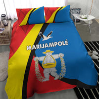 Marijampole County bedding set with flag-style red, blue, yellow print