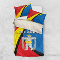 Marijampole County bedding set with matching pillowcases, red, blue, yellow and white