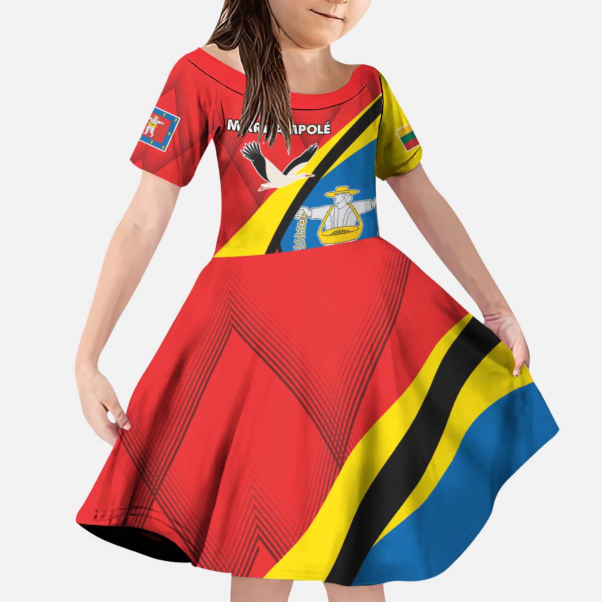 Lithuania Marijampole County Kid Short Sleeve Dress Marijampoles apskritis