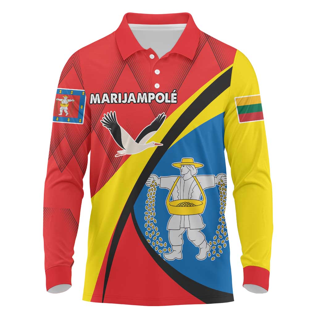 Lithuania Marijampole County Long Sleeve Polo Shirt Marijampoles apskritis