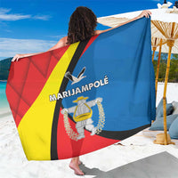 Sarong with Marijampolė graphic in red, yellow, black, and blue