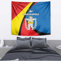 Lithuania Marijampole County tapestry with multicolor crest and MARIJAMPOLĖ text