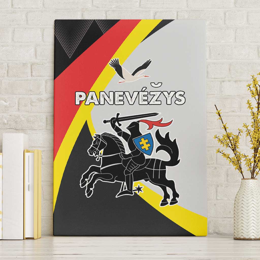 Panevezys County canvas wall art with heraldic rider and bird design