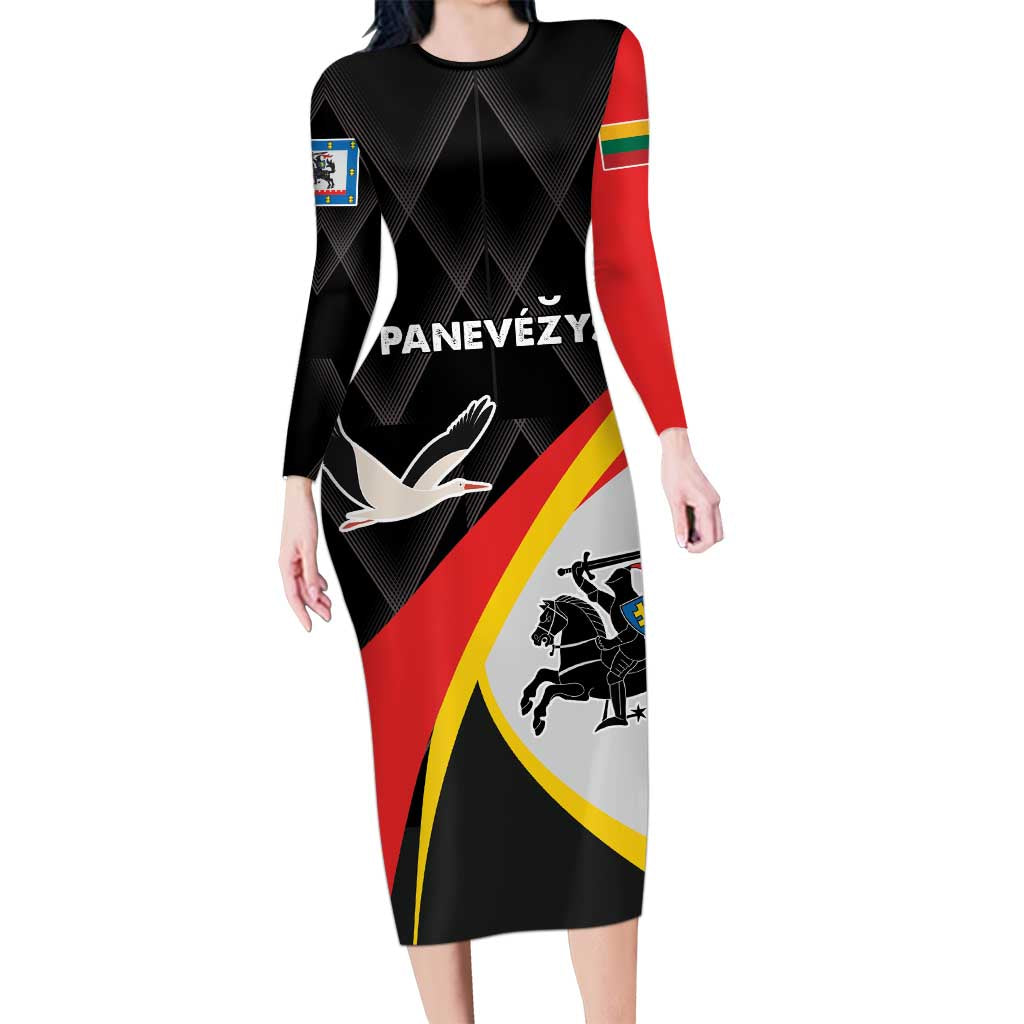 Lithuania Panevezys County Long Sleeve Bodycon Dress Panevezio Apskritis