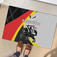 Panevezys County rubber doormat with multicolor crest design