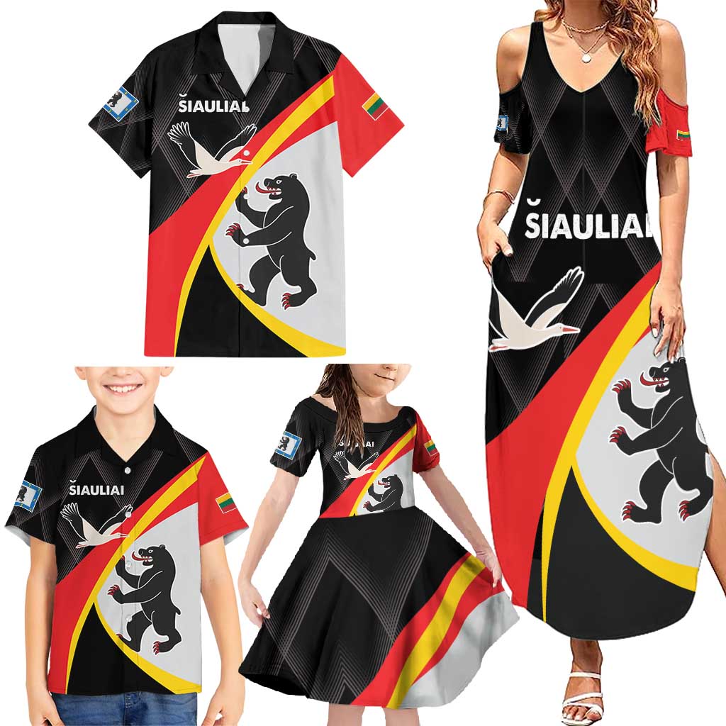 Lithuania Siauliai County Family Matching Summer Maxi Dress and Hawaiian Shirt Siauliu Apskritis