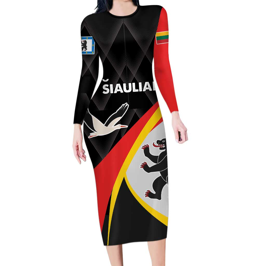 Lithuania Siauliai County Long Sleeve Bodycon Dress Siauliu Apskritis