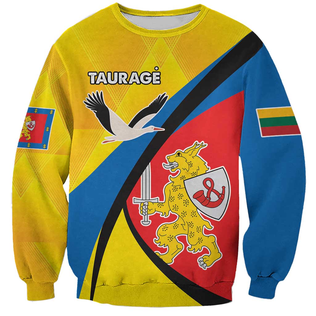 Yellow unisex sweatshirt with Taurage graphic, crew neck, long sleeves