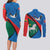 Lithuania Utena County Couples Matching Long Sleeve Bodycon Dress and Long Sleeve Button Shirt Utenos Apskritis