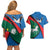 Lithuania Utena County Couples Matching Off Shoulder Short Dress and Hawaiian Shirt Utenos Apskritis