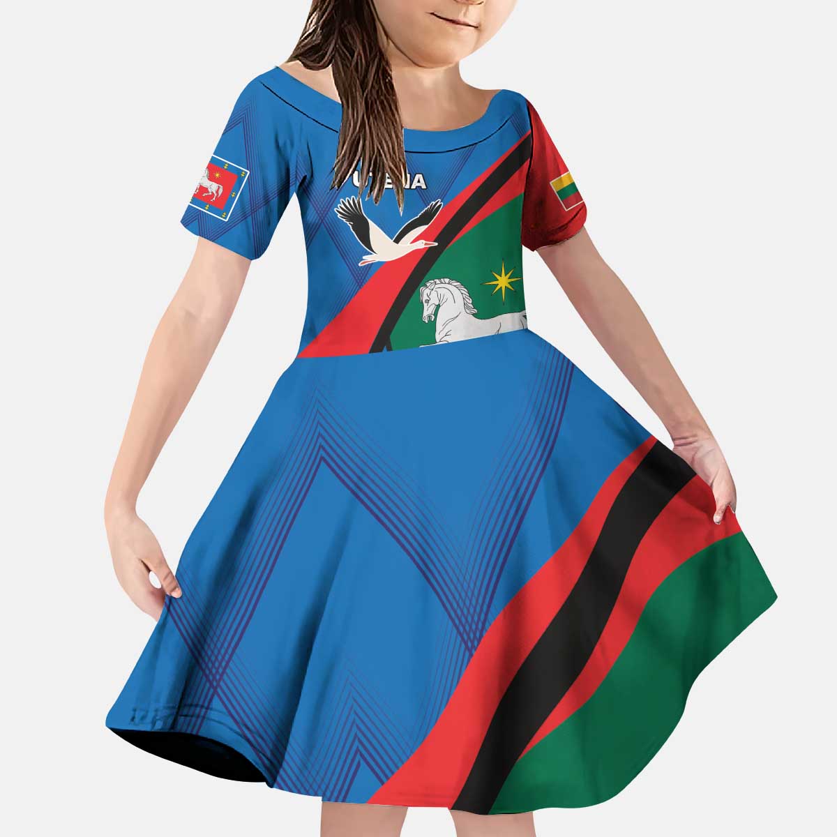 Lithuania Utena County Kid Short Sleeve Dress Utenos Apskritis