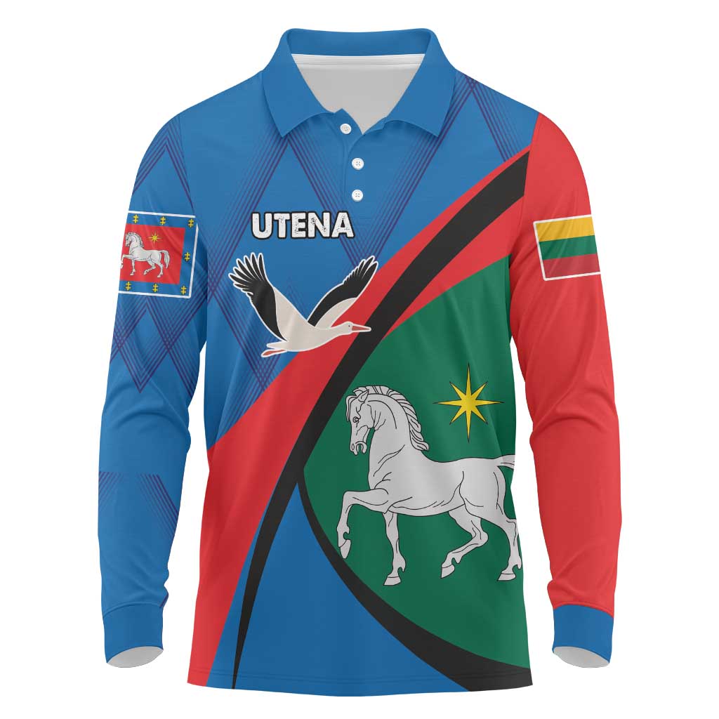 Lithuania Utena County Long Sleeve Polo Shirt Utenos Apskritis