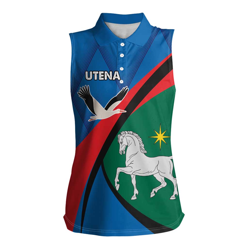 Lithuania Utena County Women Sleeveless Polo Shirt Utenos Apskritis LT17 - Wonder Print Shop