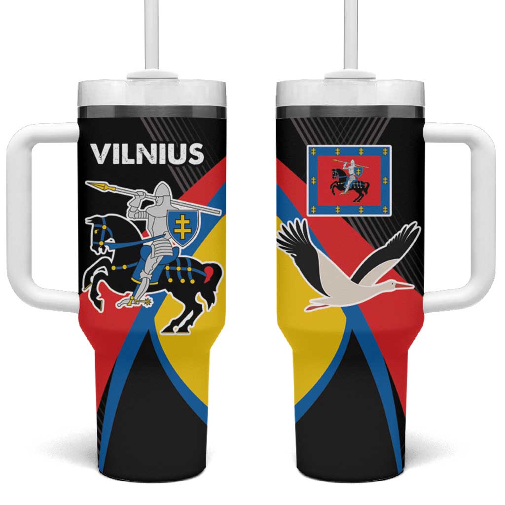 Lithuania Vilnius County Tumbler With Handle Vilniaus Apskritis LT17 - Wonder Print Shop