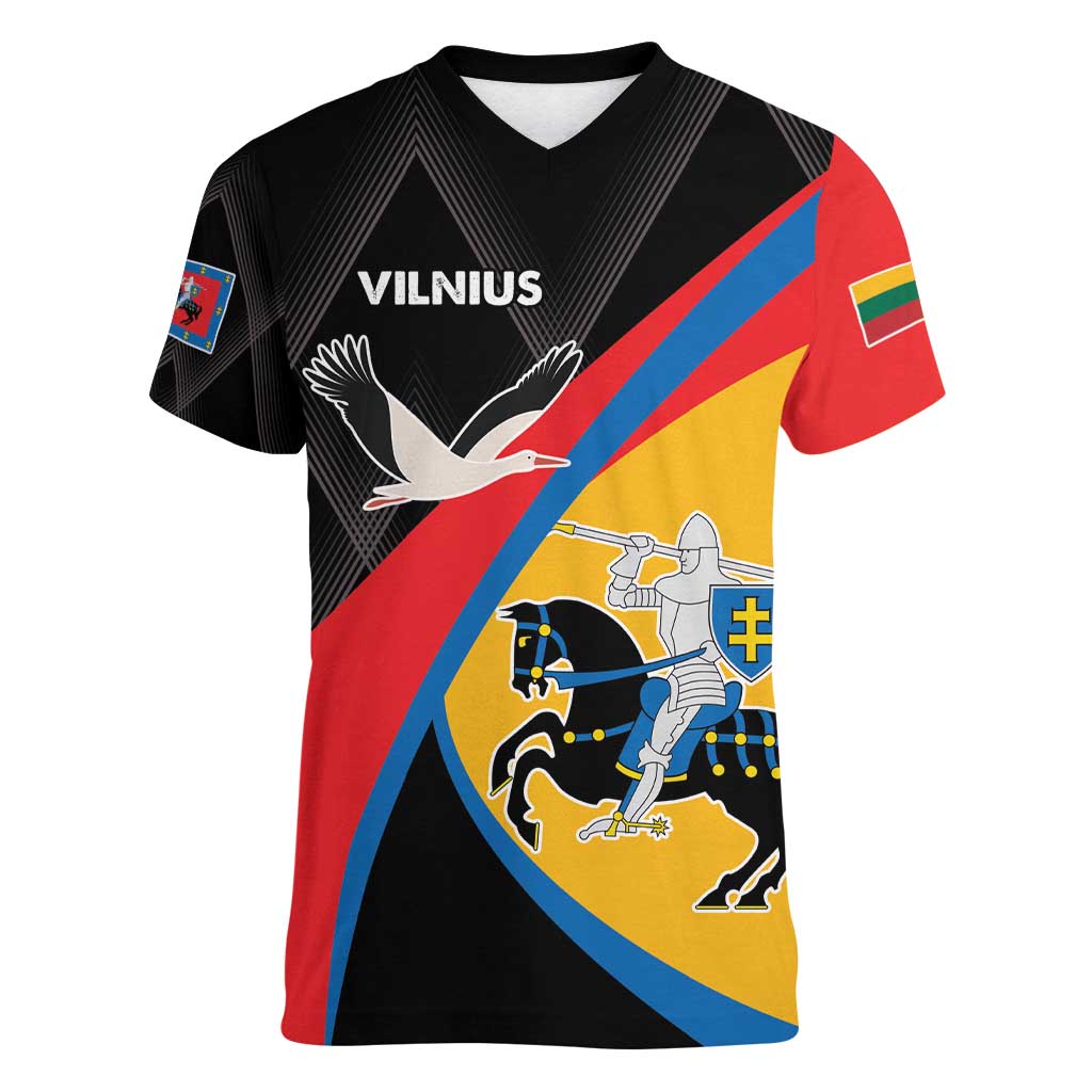 Lithuania Vilnius County Women V-Neck T-Shirt Vilniaus Apskritis LT17 - Wonder Print Shop