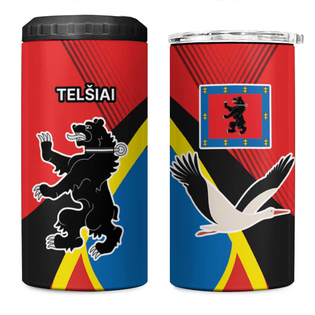 Lithuania Telsiai County 4 in 1 Can Cooler Tumbler Telsiu Apskritis