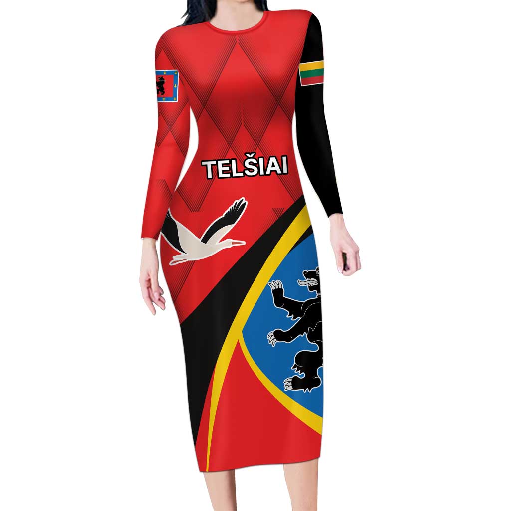 Lithuania Telsiai County Long Sleeve Bodycon Dress Telsiu Apskritis