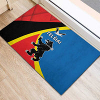 Rubber doormat with Lithuania Telsiai County crest and multicolor design